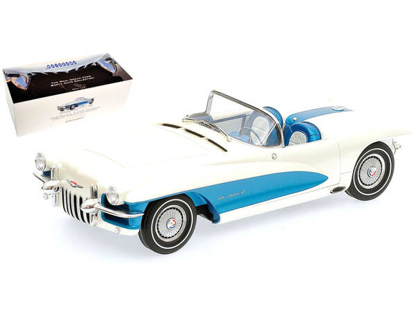 1955 LaSalle II Roadster Concept Convertible White and Blue Limited Edition to 999 pieces Worldwide 1/18 Model Car by Minicha...