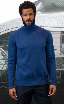 Mens Sweater Sapphire - Wool