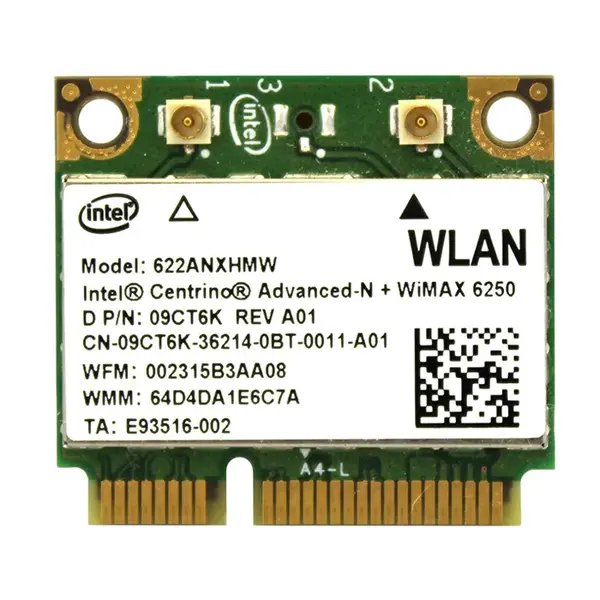 622ANXHMW Intel Centrino Advanced-N 6200 2.4GHz / 5GHz 300Mbps IEEE 802.11a/b/g/n PCI Express Half Mini Wireless Network Adap...