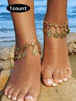 Vintage Round Charm Chains Anklet, Fashionable Jewelry for Beach Party Vacation, Boho Anklet for Party, Daily Clothing Decor,...