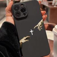 Creative Cross Pattern Phone Case, Anti-drop Shockproof Phone Protective Cover, Phone Accessory Compatible with iPhone 11 12 ...