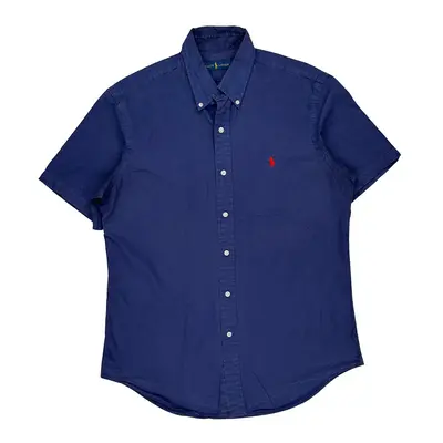 Ralph Lauren Short Sleeve Shirt - Medium Blue Cotton