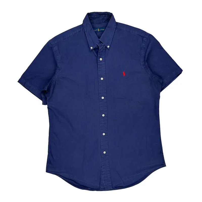Ralph Lauren Short Sleeve Shirt - Medium Blue Cotton