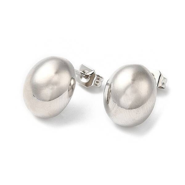 Rack Plating Brass Oval Stud Earrings