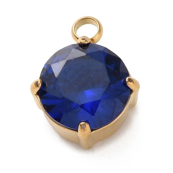 304 Stainless Steel Micro Pave Cubic Zirconia Pendants