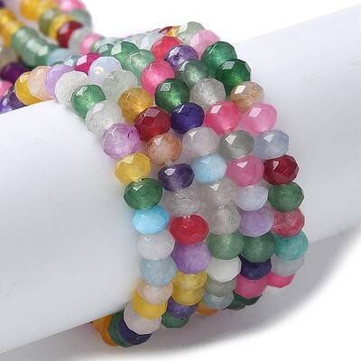 Dyed Natural Malaysia Jade Rondelle Beads Strands