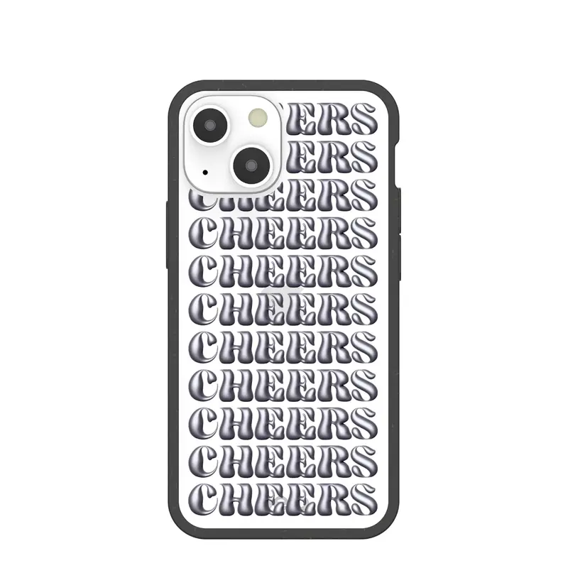 Clear Cheers iPhone 13 Mini Case With Black Ridge