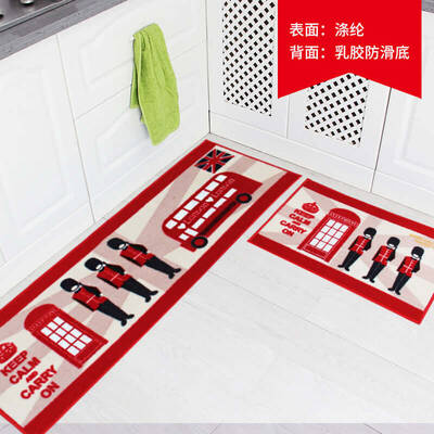 Household Water-absorbent And Oil-proof Anti-slip Mat Bath And Bathroom Foot Mat | Color: 12style | style: 2pcs set