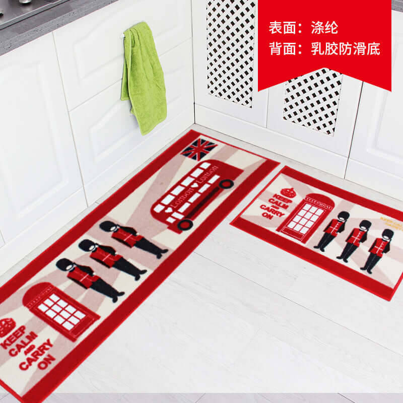Household Water-absorbent And Oil-proof Anti-slip Mat Bath And Bathroom Foot Mat | Color: 12style | style: 2pcs set