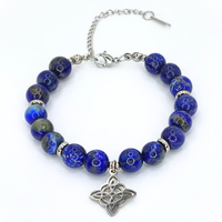 FIMENESS NATURAL CRYSTAL BRACELETS WITCH KNOT CHARM HAND MADE STAINLESS STEEL SPACERS CLASP 2 INCH EXTENDER CHAIN