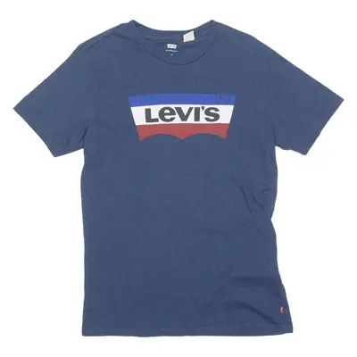 LEVI'S Mens T-Shirt Blue Crew Neck S