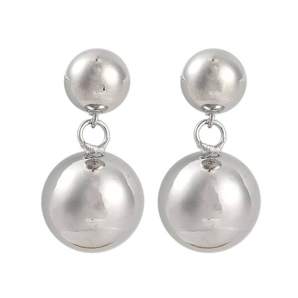 Smooth Spherical Geometric Brass Dangle Earrings for Women