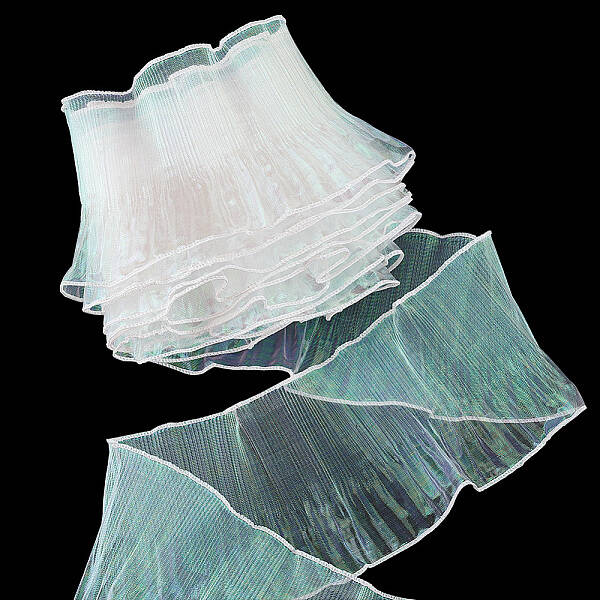 Mermaid Color Polyester Pleated Lace Trim Ribbon