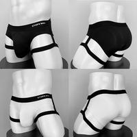 Evankin Men's Sexy Jock Strap Personalized Thong Underwear Ice Silk Strap Men U Convex Bag Fun Brief Underwear