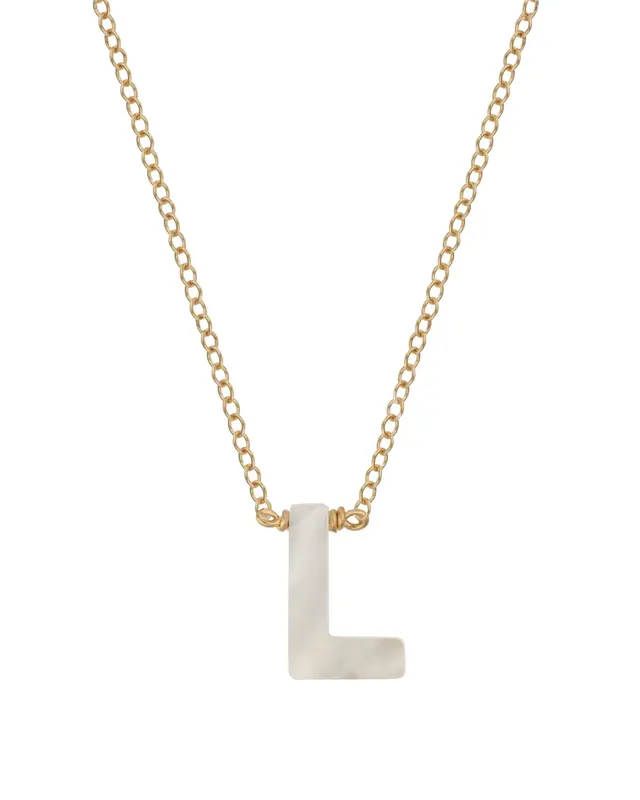 Dawn Initial Necklace | Metal Color: Gold | Style: L