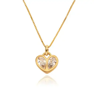 Gold Vermeil Personalized Birthstone & Grandmother & Mother & Sisters & Heart Pendant Necklace