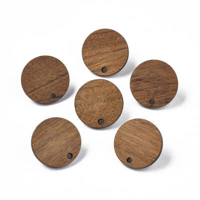 Walnut Wood Stud Earring Findings