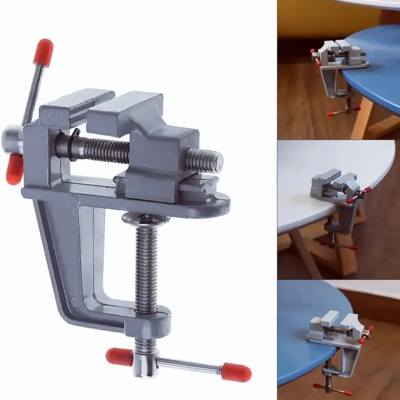 Mini Portable Table Vice, Table Vice Clamp, Table Vice Clamp for DIY Enthusiasts, Jewelers, Woodworkers, Craft Repair, Pump S...