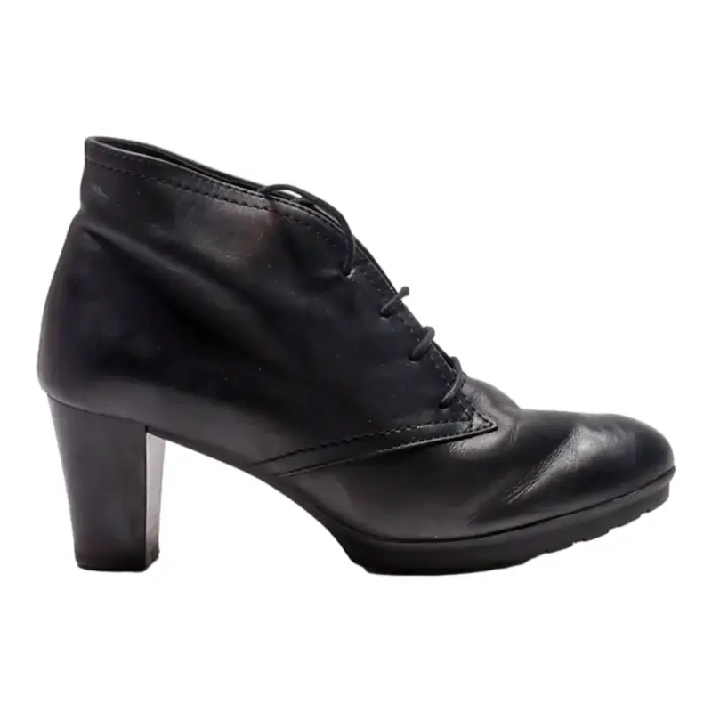 GABOR Block Heels Black Leather Womens UK 4