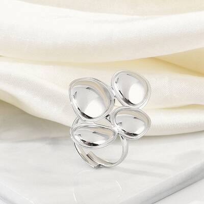Anti-Tarnish 304 Stainless Steel Teardrop Open Cuff Rings