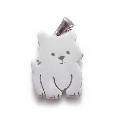Tarnish Resistant 304 Stainless Steel Puppy Pendants