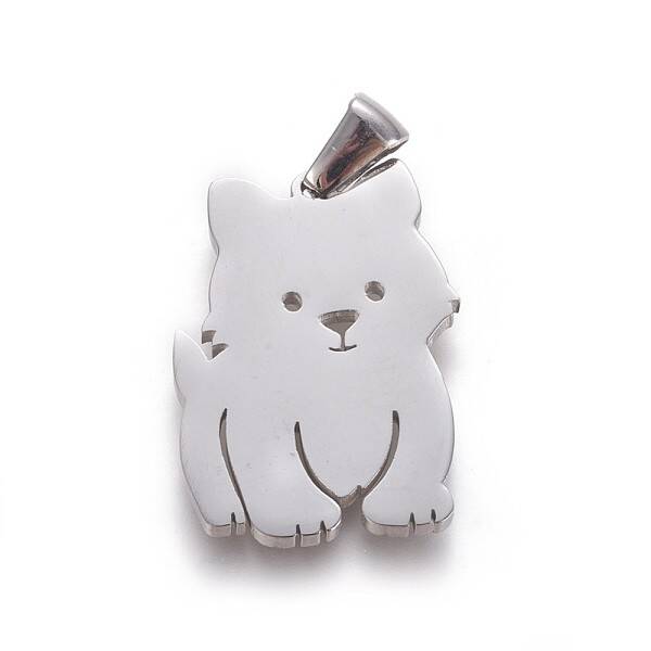 Tarnish Resistant 304 Stainless Steel Puppy Pendants