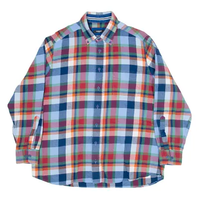 WALBUSCH Mens Shirt Blue Check Long Sleeve L