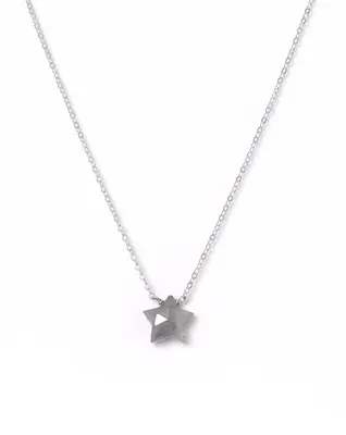 Star Necklace | Metal Color: Silver | Color: Grey