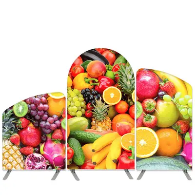 Aperturee Colorful Fruit Theme Birthday Party Arch Backdrop Kit Banner | Custom Chiara Arched Covers | Arch Backdrop Diy | Ch...