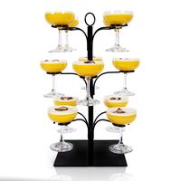 Ksestor Cocktail Tree Stand - Holds 12 Glasses, Compatible with Champagne Glasses up to 9\