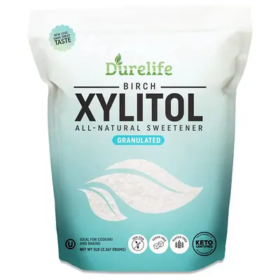 DureLife XYLITOL Sugar Substitute Made From 100% Pure Birch Xylitol NON GMO - Gluten Free - Kosher, Keto approve, Natural sug...