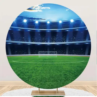 Aperturee Circle Football Field Happy Birthday Backdrop For Boy