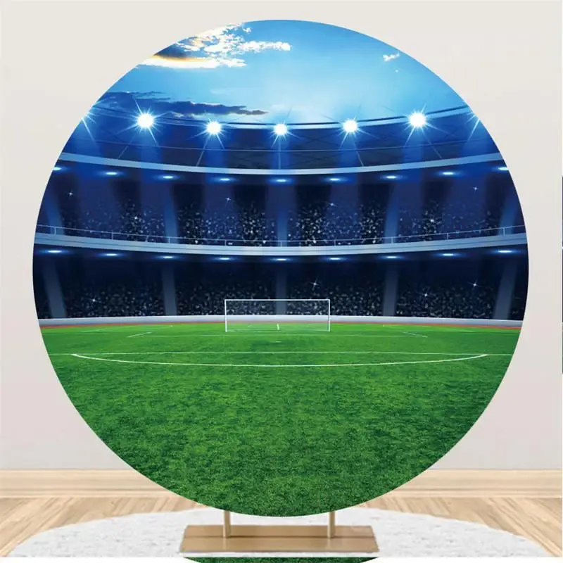 Aperturee Circle Football Field Happy Birthday Backdrop For Boy