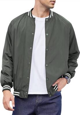 Varsity Lightweight Baseball Bomber Jackets (US Only), Grey / XXL