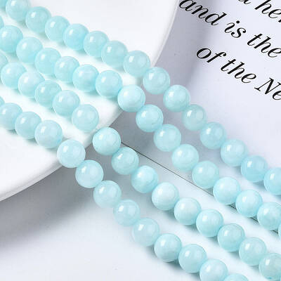 Natural Dyed Yellow Jade Gemstone Bead Strands