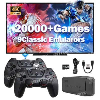 20000+ Games Wireless Retro Game 4K HDMl Output Retro Video GameConsole - Plug and Play Video Games.Retro Game Stick 4K Game ...
