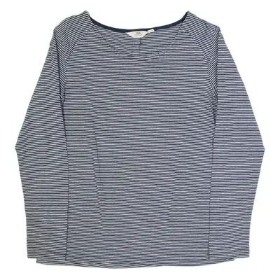 TRESPASS Womens Printed Top Blue Long Sleeve Striped UK 18