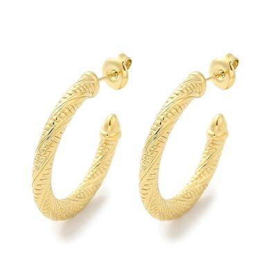 304 Stainless Steel Ring Stud Earrings