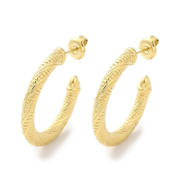 304 Stainless Steel Ring Stud Earrings
