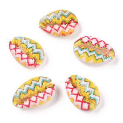 Printed Cowrie Shell Beads