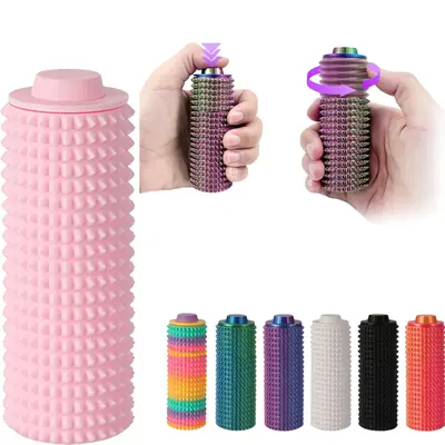 Prickly Spinny Click | Pain Stimming Fidget Toy with Magnetic Silicone Balls & Handmade Taba Squishy for Adults - Discreet Qu...