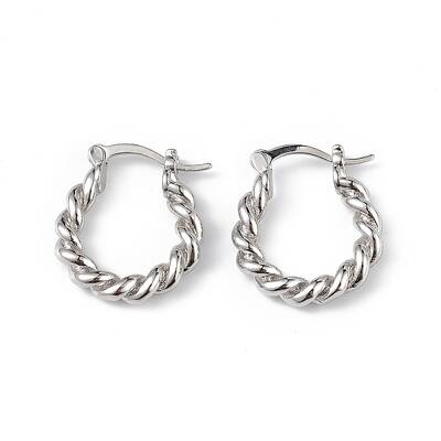 Brass Twist Hoop Earrings for Women