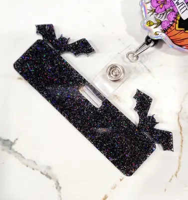 Holographic Bat Badge Topper - Halloween Badge Topper - Bat Badge Topper - Halloween Badge Buddy - Nurse Badge Buddy - Bat Ba...