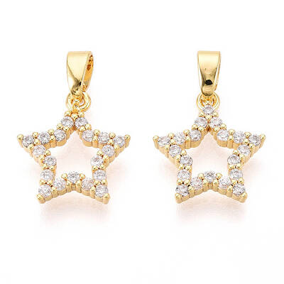 Brass Micro Pave Cubic Zirconia Charms