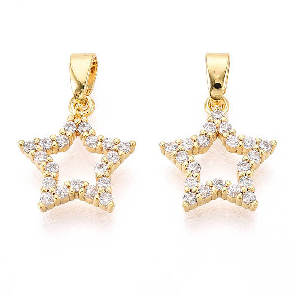 Brass Micro Pave Cubic Zirconia Charms