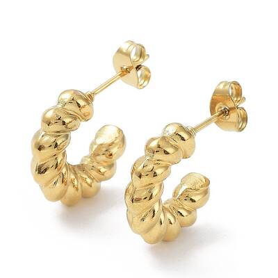 Ion Plating(IP) 304 Stainless Steel Ring Hoop Earrings