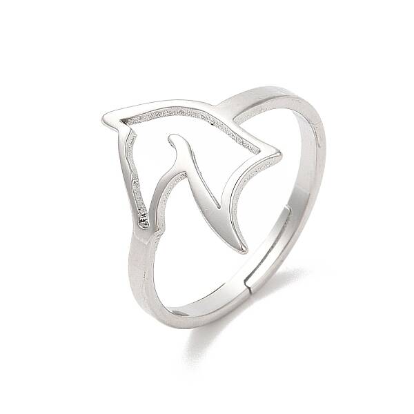 Non-Tarnish 304 Stainless Steel Hollow Horse Adjustable Ring