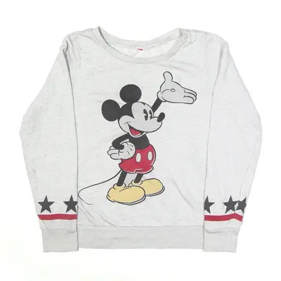 DISNEY Mickey Mouse Sweatshirt Grey Mens S