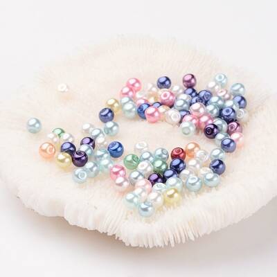 Dyed Glass Pearl Round Beads