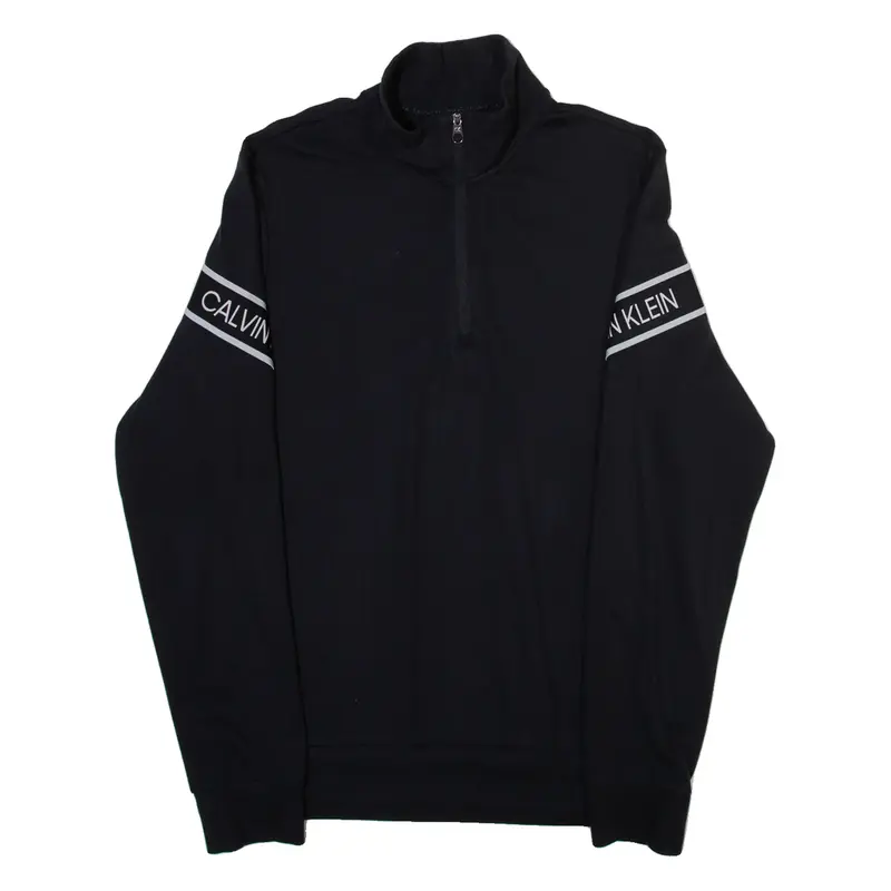 CALVIN KLEIN PERFORMANCE Mens Sweatshirt Black 1/4 Zip S